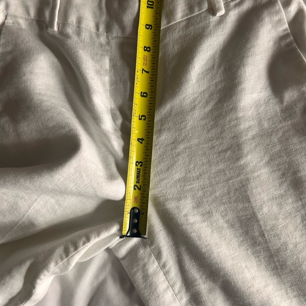 JCrew cropped white linen pants size 2. - Picture 8 of 10
